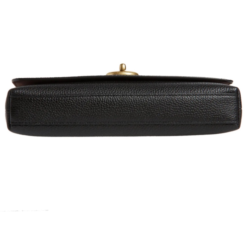Coach Black Pebbled Leather Turnlock Crossbody Bag with Gold Hardware - Picture 6 of 14